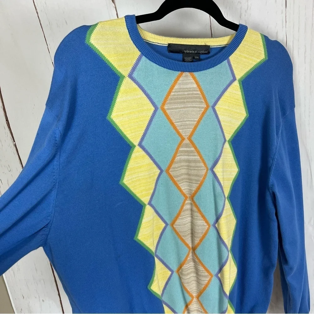 Colorful argyle golf sweater XXL Tricots St. Raphael